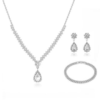 Troli Women´s jewelry set with clear zircons Drop (Collana, Bracciale, Orecchini)