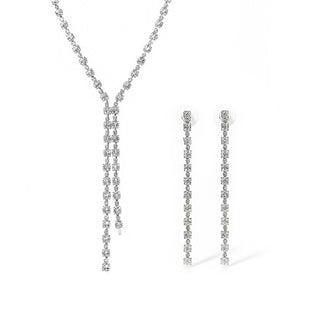 Troli Splendido Set Di Gioielli Con Cristalli Trasparenti (Collana, Orecchini)