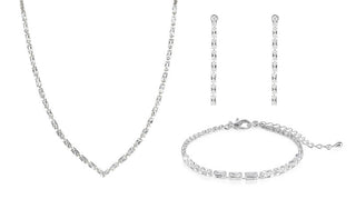 Troli Set Di Gioielli Di Lusso Con Cristalli Trasparenti (Collana, Bracciale, Orecchini)