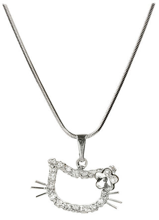 Levien Collana Da Bambina Gattino Con Fiore Di Cristallo