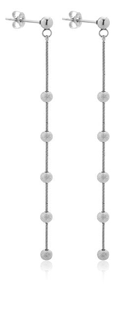 Troli Long steel Orecchini with beads VAAXF351S