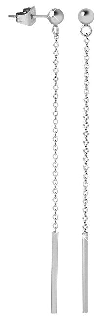 Troli Long Steel Earrings With Elongated Pendant 