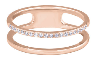 Troli Doppio Anello Minimalista In Oro Rosa - Circuito: 60 Mm