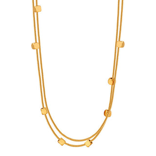 Troli Collana Doppia Placcata Oro Con Cubi