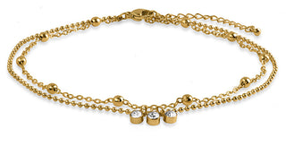 Troli Bracciale Doppio Placcato Oro Con Zirconi
