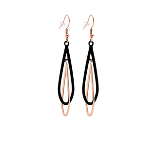 Troli Elegante zweifarbige Ohrringe aus Stahl Vse009Rb-Pet 