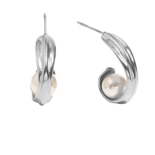 Troli Elegant steel Orecchini with synthetic pearls