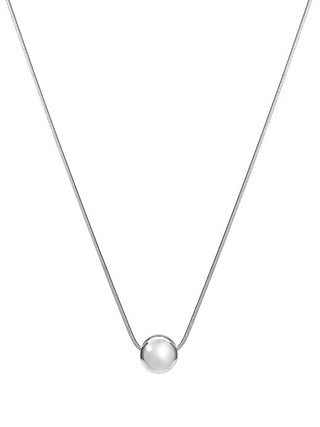 Troli Elegante Collana In Acciaio Con Una Pallina