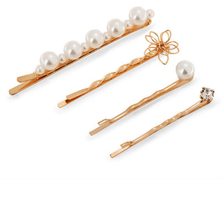 Troli Elegante Ensemble de barrettes pour cheveux plaquées or 