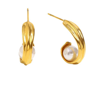 Troli Elegant gold-plated Orecchini with synthetic pearls
