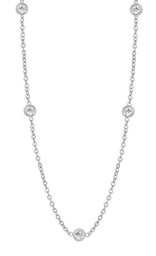 Troli Elegante Collana In Acciaio Con Zirconi Vaaxp1692S
