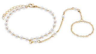 Troli Elegante Bracelet plaqué or avec enfilage au doigt 