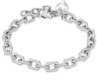 Troli Elegante Bracciale In Acciaio Con Perla