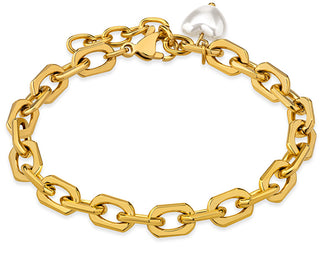 Troli Elegante Bracciale Placcato Oro Con Perla