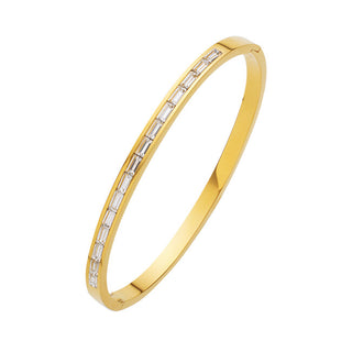 Troli Elegante Bracciale Massiccio Placcato Oro Con Cristalli