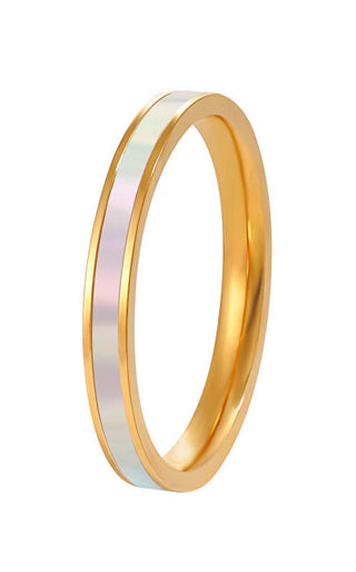Troli Elegant gold-plated Anello with mother-of-pearl - Circuit: 59 mm