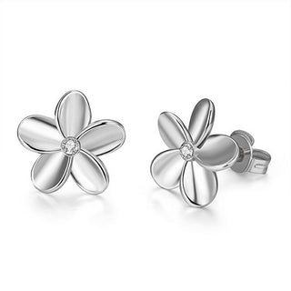 Troli Delicate steel Orecchini with crystals Flowers VSE001S-PET