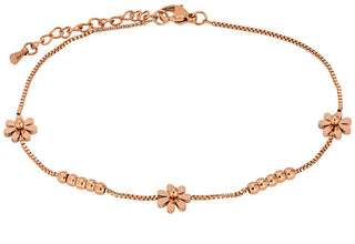Troli Delicata Catena In Bronzo Sulla Gamba Con Fiori