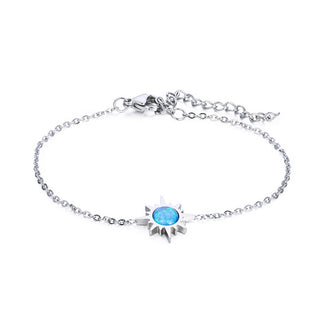 Troli Fine steel Bracciale with blue synthetic opal