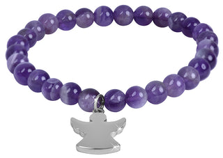 Troli Amethyst Bracelet With Beads And Angel - Length: 20 Cm 