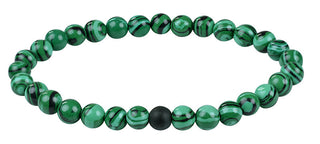 Troli Bracciale Di Perline In Malachite E Onice - Lunghezza: 17 Cm