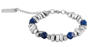 Troli Bracciale Di Perline In Acciaio Con Lapislazzuli