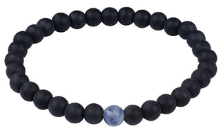Troli Bracciale Di Perline Di Onice E Diaspro Blu - Lunghezza: 17 Cm