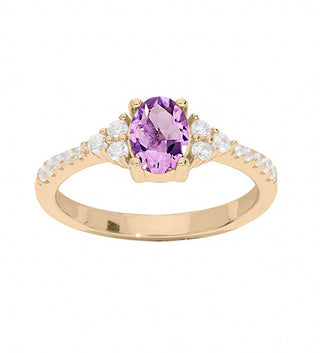 Kalace Beautiful gold-plated Anello con amethyst e zircons PO/SRC0203AM - Circonferenza: 52 mm