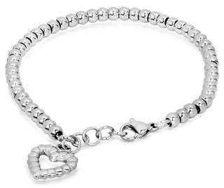 Troli Bracciale In Acciaio A Forma Di Palla Con Cuore