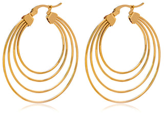 Troli Orecchini Di Lusso Placcati In Oro A Forma Di Cerchio
