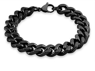 Troli Bracciale Pancer Nero Massiccio - Lunghezza: 19 Cm