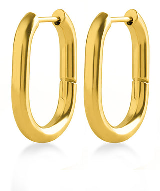 Troli Minimalist gold-plated oval steel Orecchini