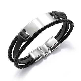 Troli Modern black Bracciale da uomo Leather VPH1301A