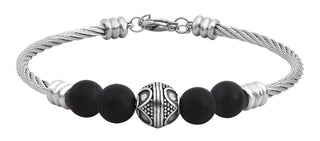 Troli Modern steel Bracciale with beads VEDB0291S-C