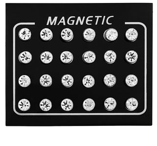 Troli Set Moderno Di Orecchini Magnetici Con Cristalli Trasparenti (Perline, Mini Spilla)