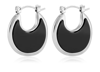 Troli Fashion steel Orecchini with onyx VAAJDE201446S-BK