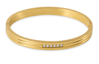 Troli Bracciale Alla Moda In Acciaio Massiccio Placcato Oro