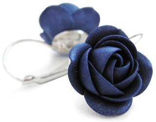Troli Orecchini Pendenti Con Fiori Blu Scintillanti