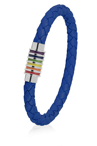 Troli Bracciale In Pelle Blu Con Chiusura Magnetica