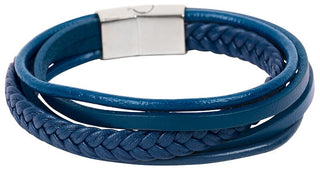 Troli Bracciale Con Cinturino In Pelle Blu Pelle
