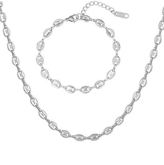 Troli Set Senza Tempo Di Gioielli In Acciaio Da Donna (Collana, Bracciale)