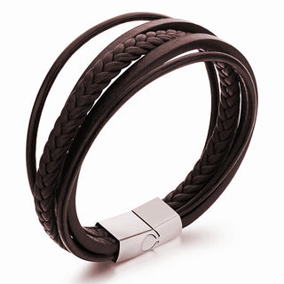 Troli Bracciale Realizzato Con Cinturini In Pelle Marrone Pelle
