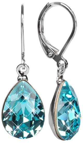Levien Eleganti Orecchini Con Cristalli Pear Light Turquois