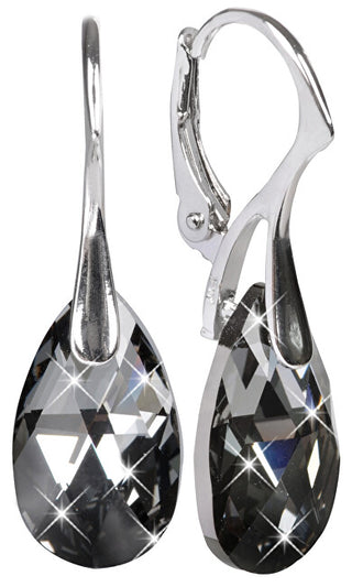 Levien Mysterious Orecchini con crystals Pear Silver Night