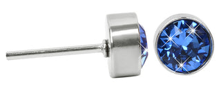Levien Bellissimi Orecchini In Acciaio Chaton Sapphire