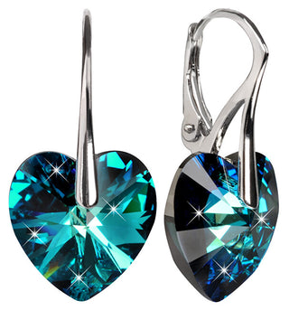 Levien Orecchini Romantici A Forma Di Cuore Blu Bermuda