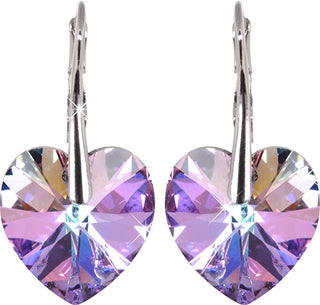 Levien Boucles d’oreilles romantiques en forme de cœur Vitrail Light 