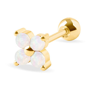 Troli Delicate gold-plated piercing Orecchino con white crystals