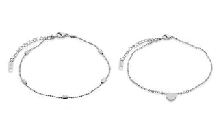 Troli Delicate set of anklets con a heart