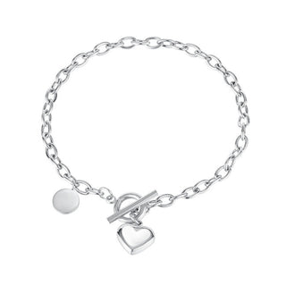 Troli Bracciale In Acciaio Delicato Con Cuore In Madreperla Vgs1140-2